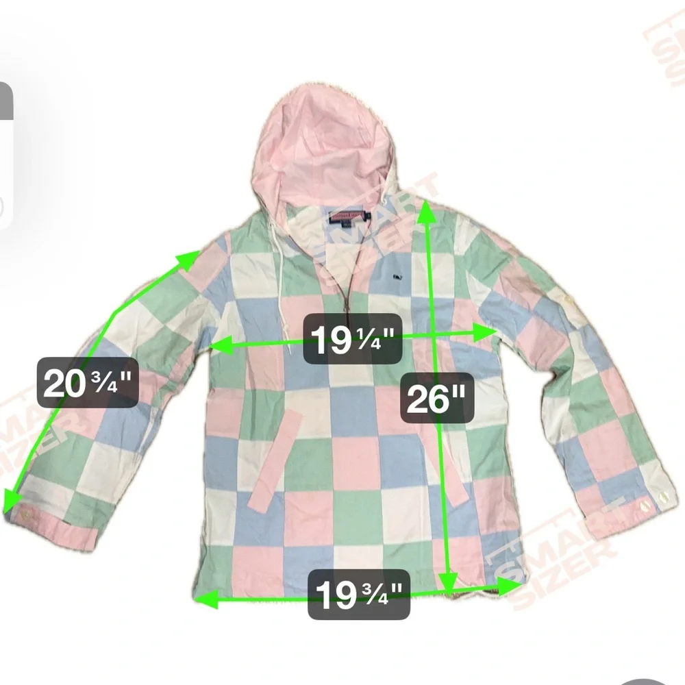 Vineyard Vines Women's Offshore Pastel Oxford Patchwork Hoodie Preppy & Fun! - Picture 3 of 13